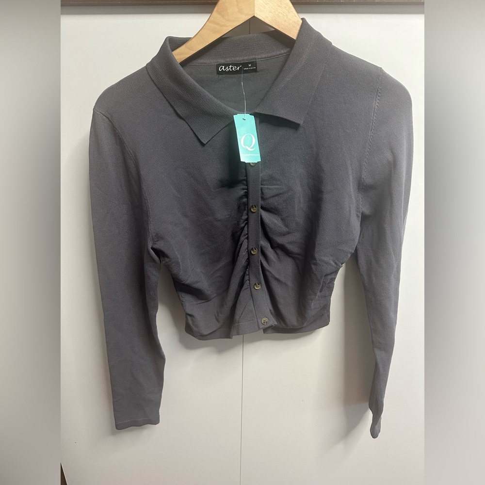 Aster Gray Knit Top - Picture 2 of 5